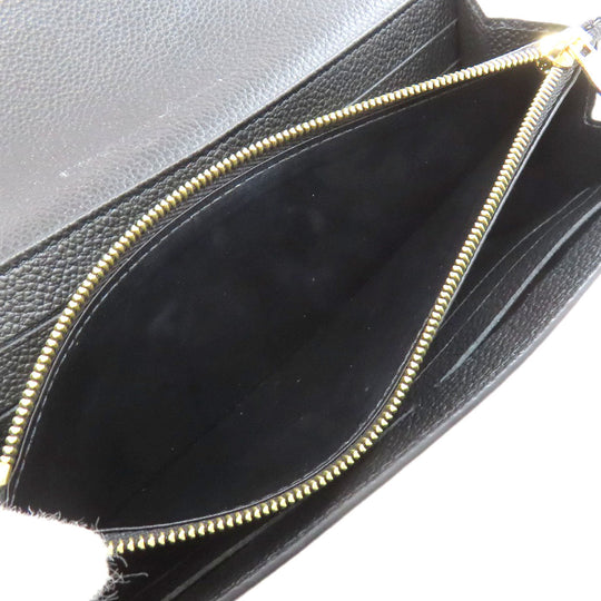 LOUIS VUITTON Long Wallet Purse M80496 Ann Platt black Portefeuille Sara Women Used Authentic