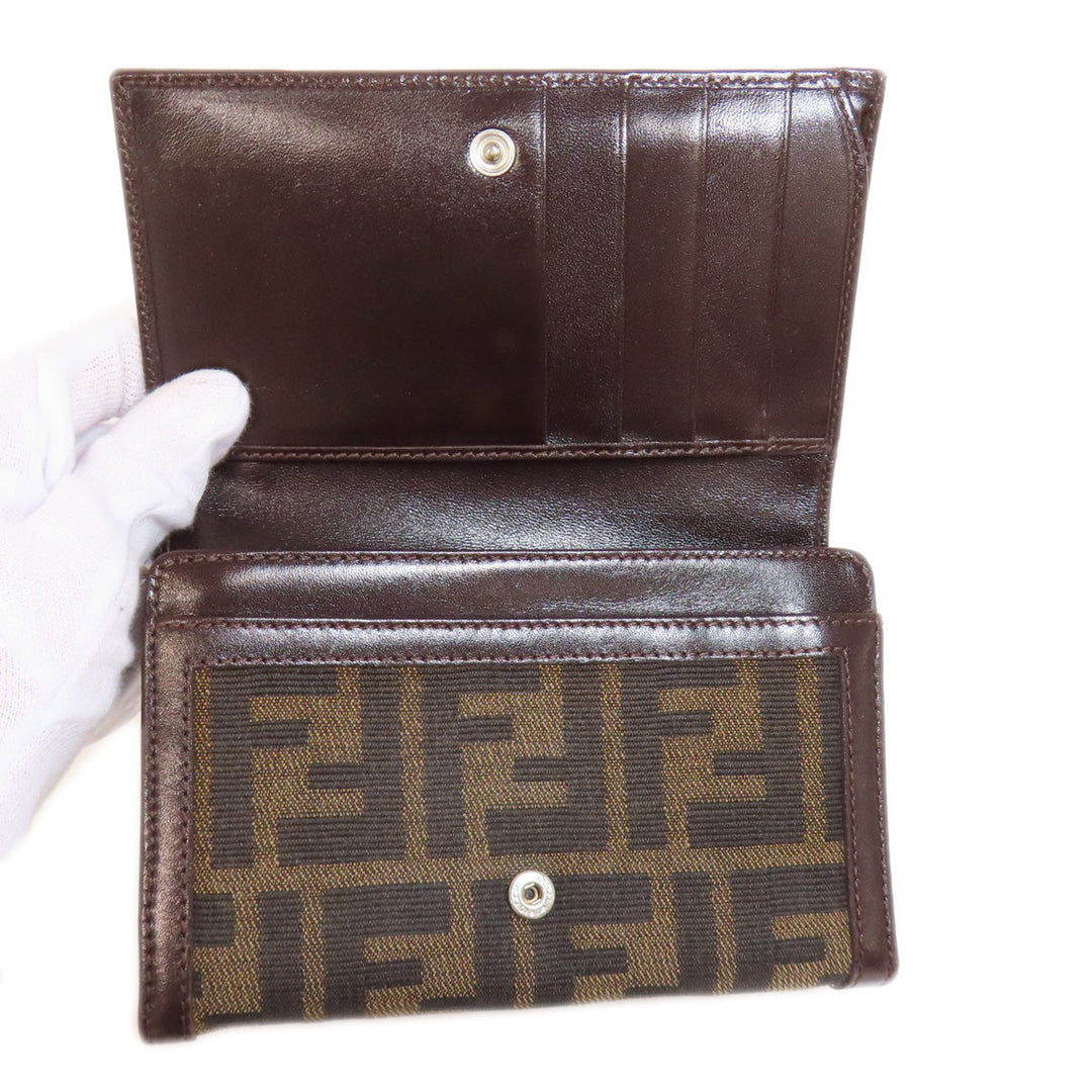 FENDI Bifold Wallet canvas Brown Zucca Pattern