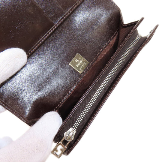 FENDI Bifold Wallet canvas Brown Zucca Pattern