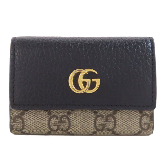 GUCCI Key case Key holder  456118 PVC, Leather Brown Double G GG Marmont Women Used Authentic
