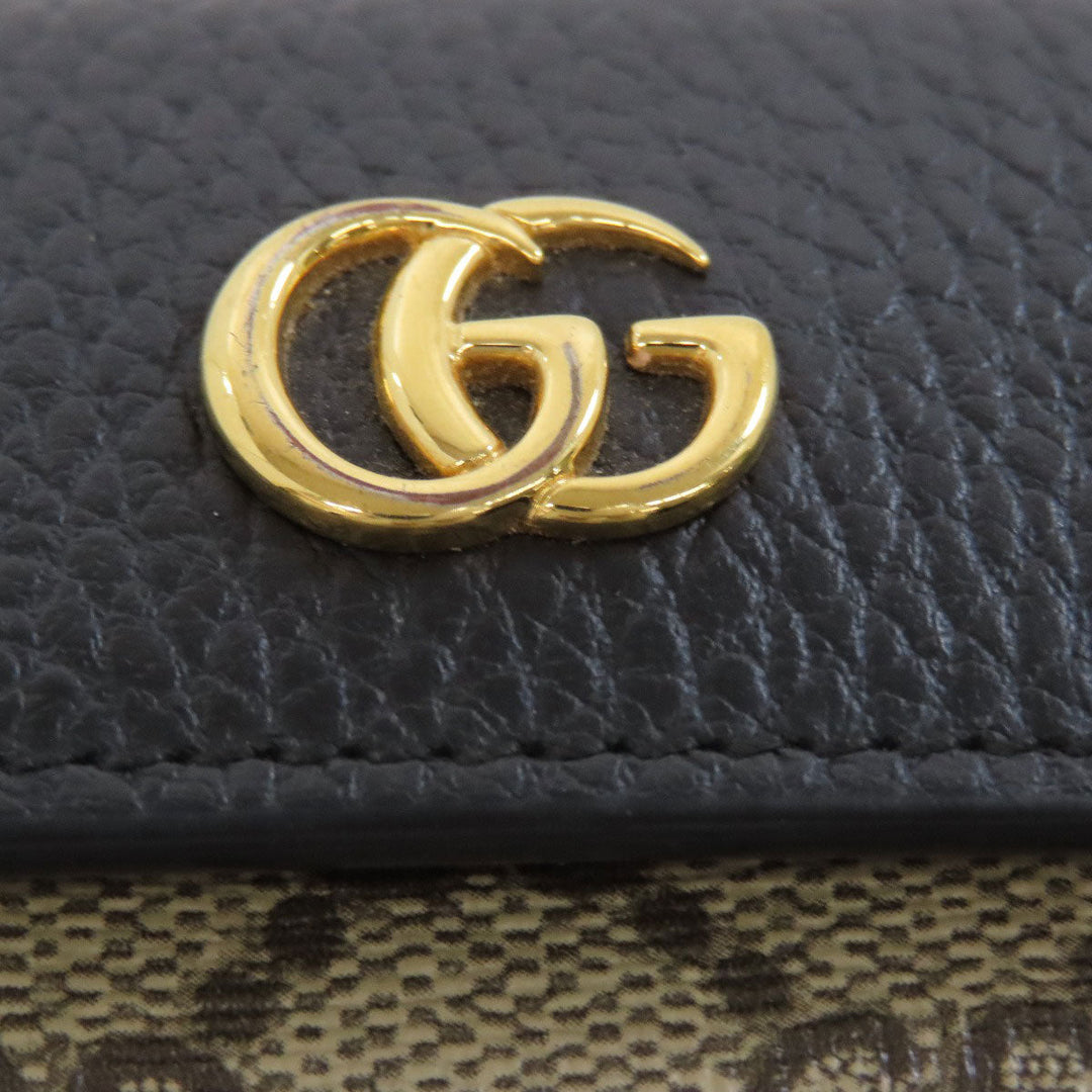 GUCCI Key case Key holder  456118 PVC, Leather Brown Double G GG Marmont Women Used Authentic