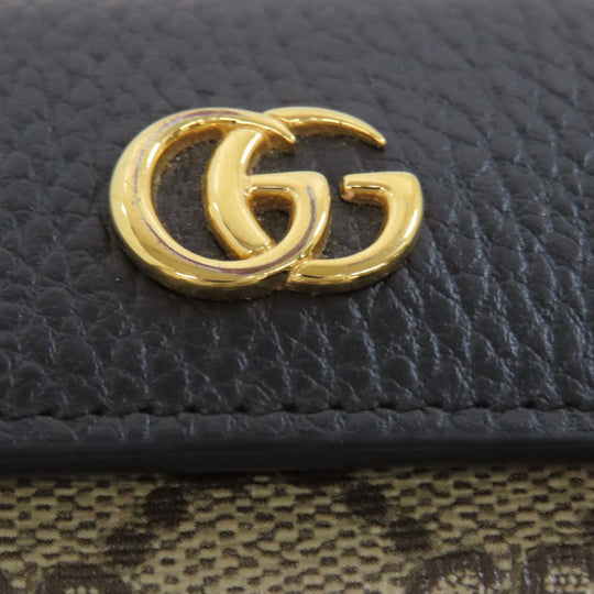 GUCCI Key case Key holder  456118 PVC, Leather Brown Double G GG Marmont Women Used Authentic