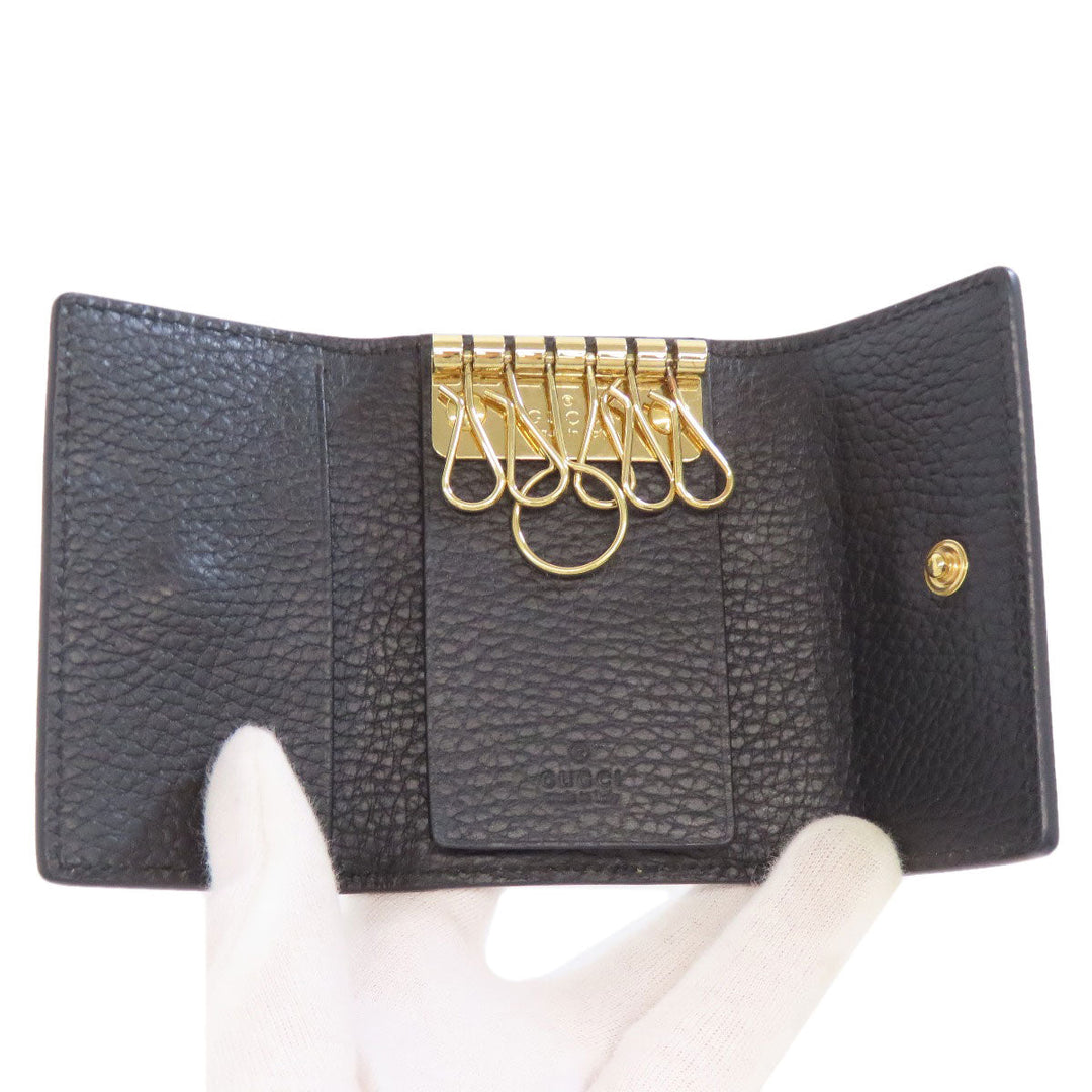 GUCCI Key case Key holder  456118 PVC, Leather Brown Double G GG Marmont Women Used Authentic