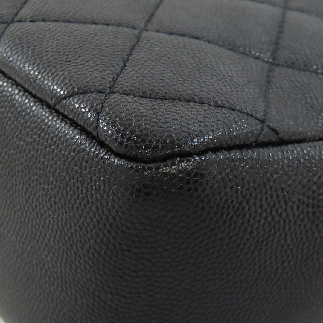 CHANEL Shoulder Bag Grained Calfskin Skin black Matelasse Gold Metal 2WAY Women Used Authentic