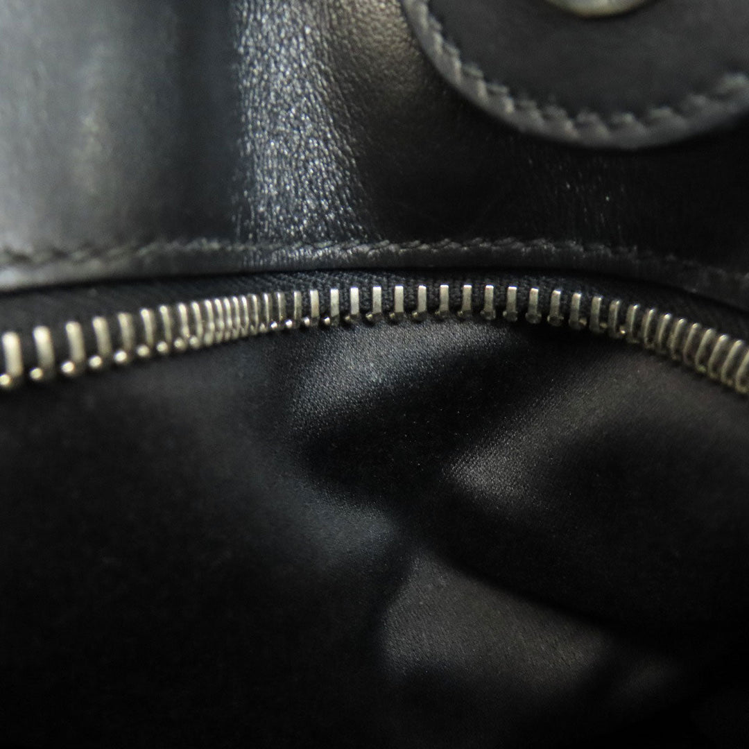MIUMIU Tote Bag leather black logo studs