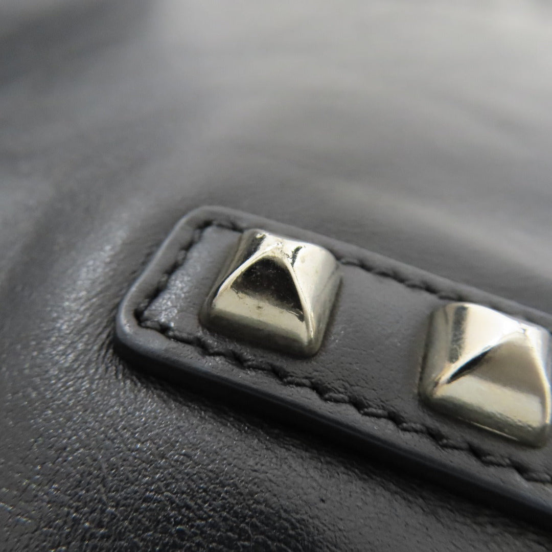 MIUMIU Tote Bag leather black logo studs