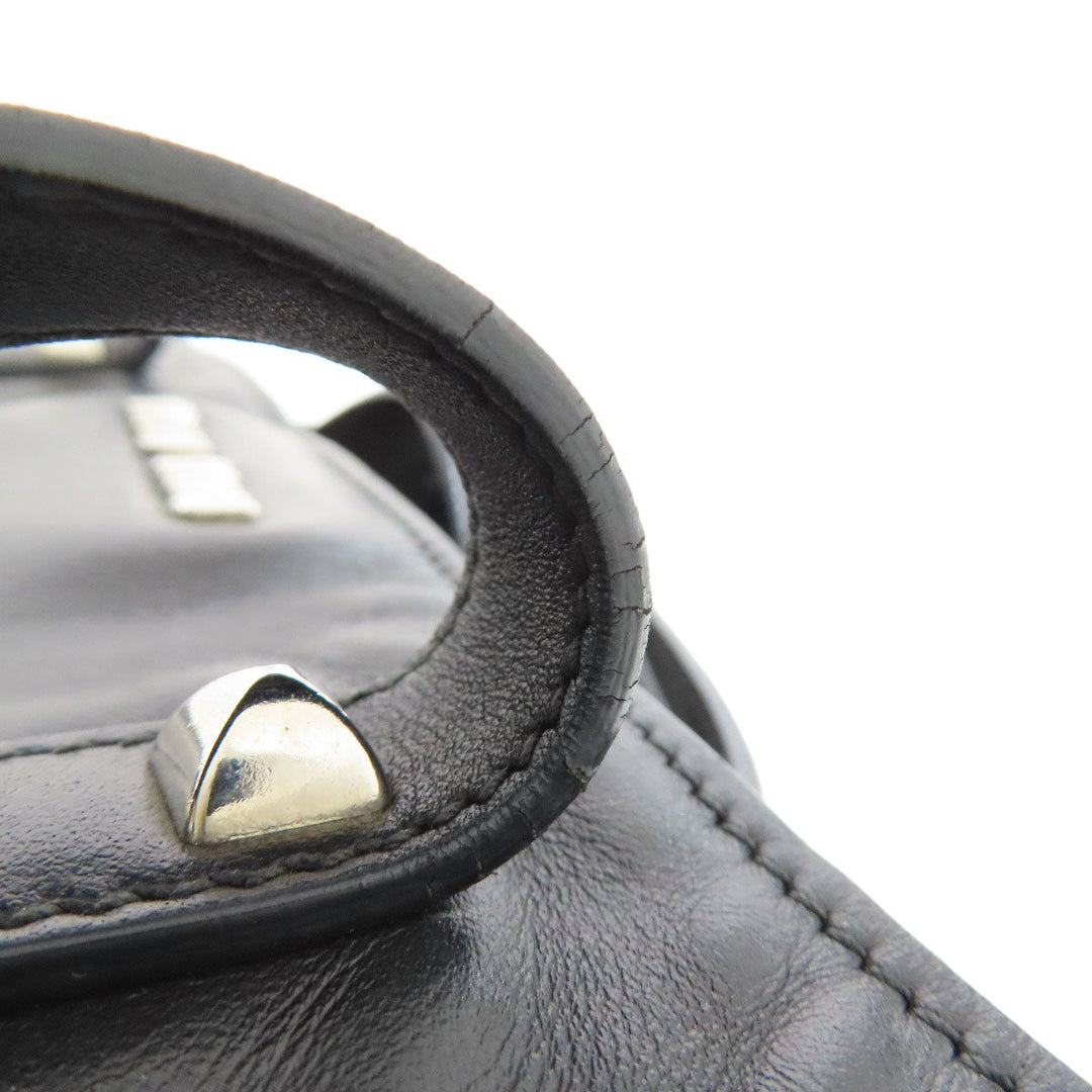 MIUMIU Tote Bag leather black logo studs