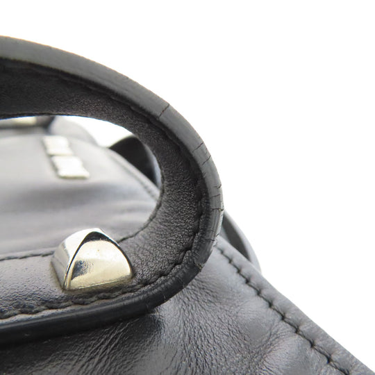 MIUMIU Tote Bag leather black logo studs