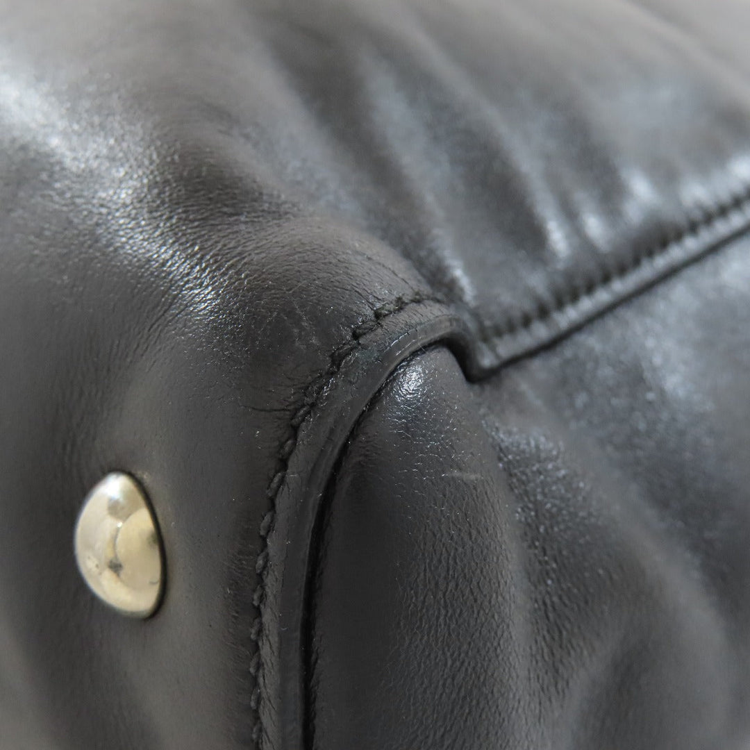 MIUMIU Tote Bag leather black logo studs
