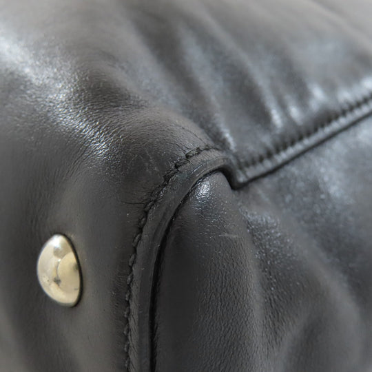 MIUMIU Tote Bag leather black logo studs