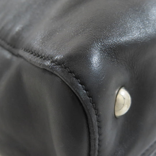 MIUMIU Tote Bag leather black logo studs