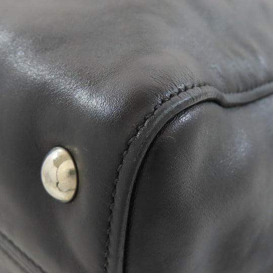 MIUMIU Tote Bag leather black logo studs