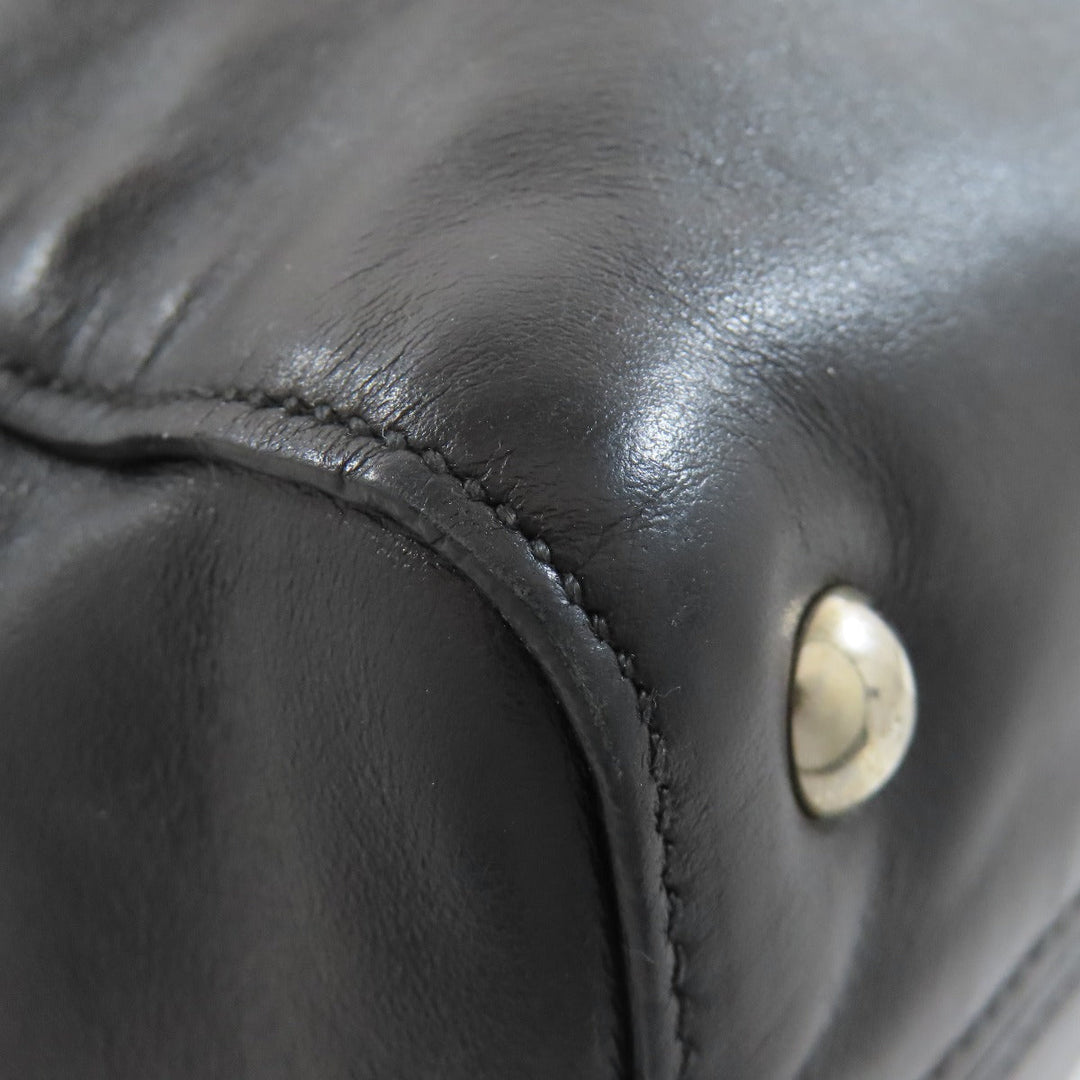 MIUMIU Tote Bag leather black logo studs