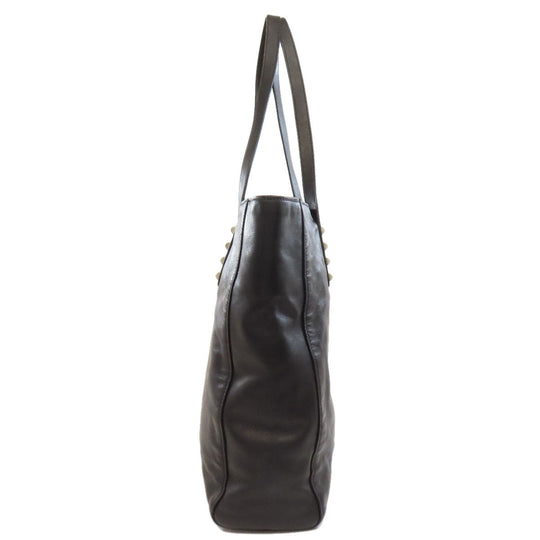 MIUMIU Tote Bag leather black logo studs