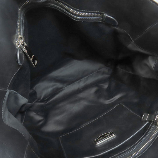 MIUMIU Tote Bag leather black logo studs