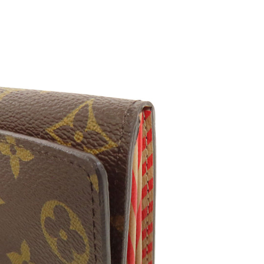 LOUIS VUITTON Long Wallet Purse M60415 Monogram canvas Brown Portefeuille Sarah Trunk Women Used Authentic