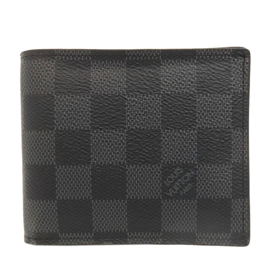 LOUIS VUITTON Bifold Wallet N60053 Damier canvas gray Portefeuille Amerigo NM mens Used Authentic