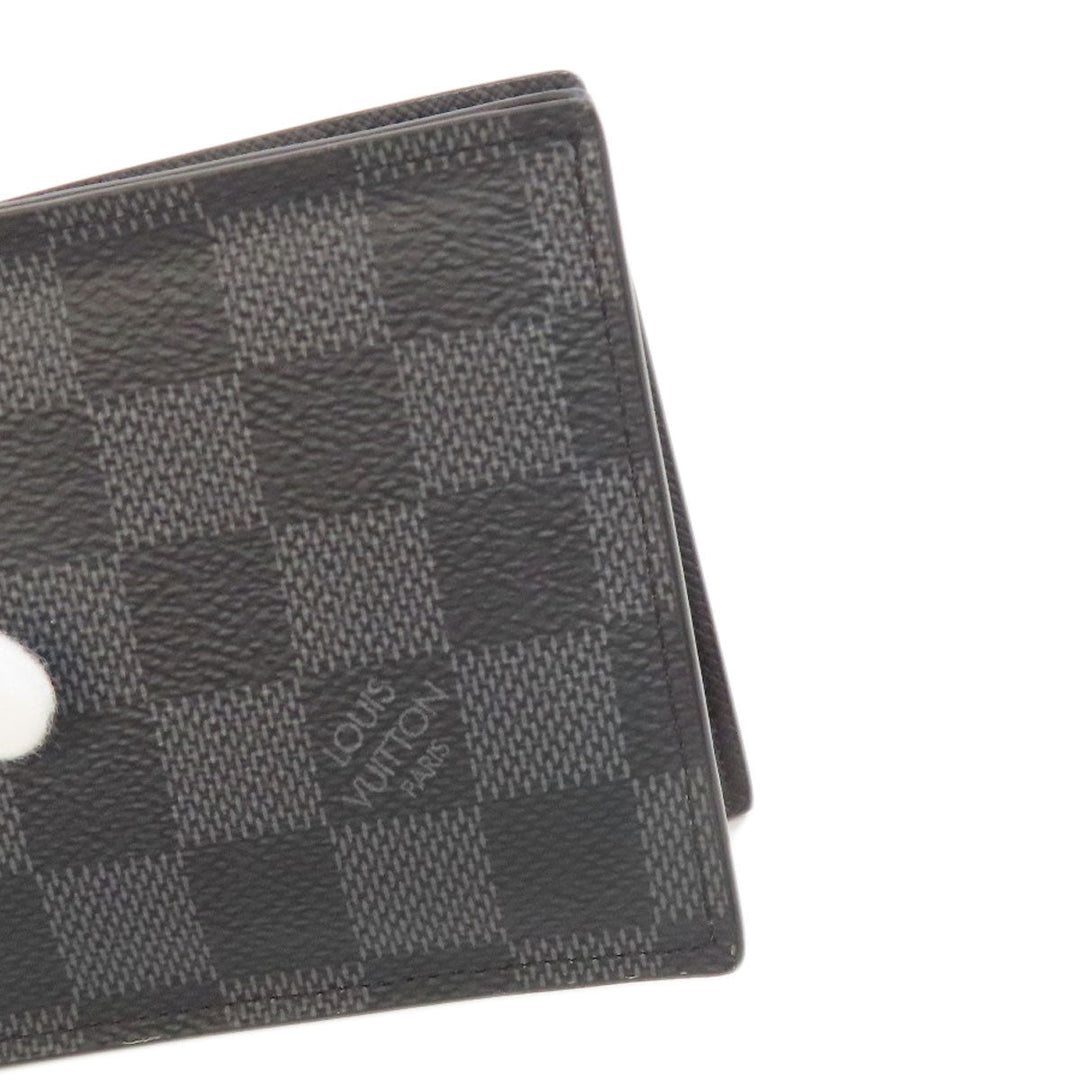 LOUIS VUITTON Bifold Wallet N60053 Damier canvas gray Portefeuille Amerigo NM mens Used Authentic