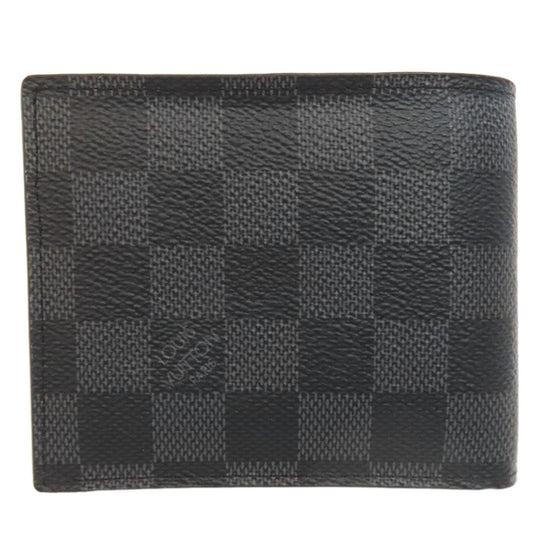 LOUIS VUITTON Bifold Wallet N60053 Damier canvas gray Portefeuille Amerigo NM mens Used Authentic