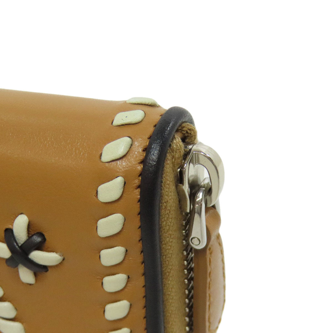 PRADA Long Wallet Purse 1M0506 Calfskin Brown Zip Around