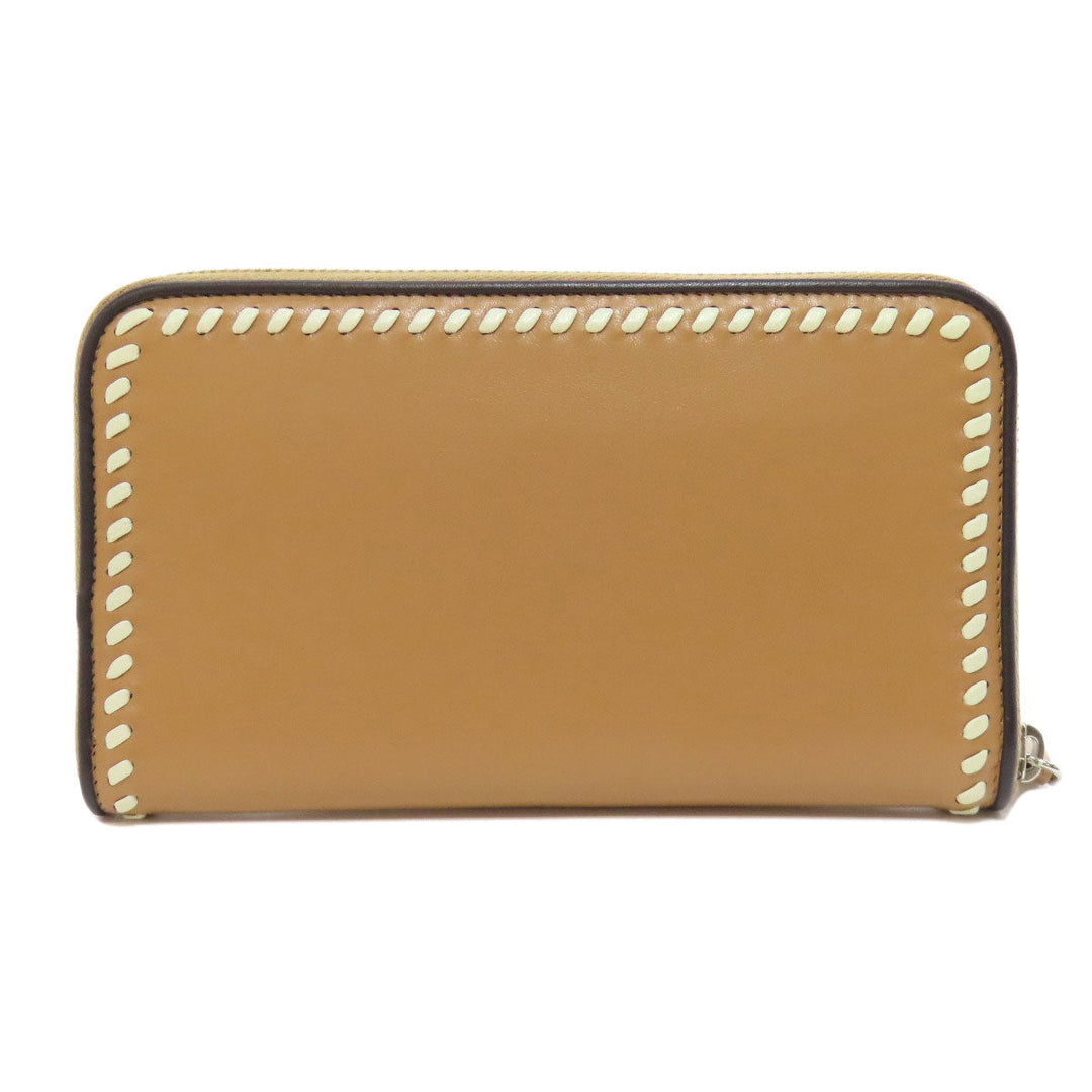PRADA Long Wallet Purse 1M0506 Calfskin Brown Zip Around