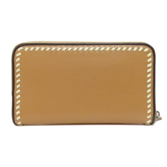 PRADA Long Wallet Purse 1M0506 Calfskin Brown Zip Around