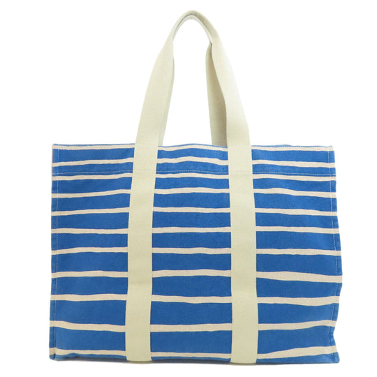 HERMES Tote Bag canvas blue Bayadere Tote