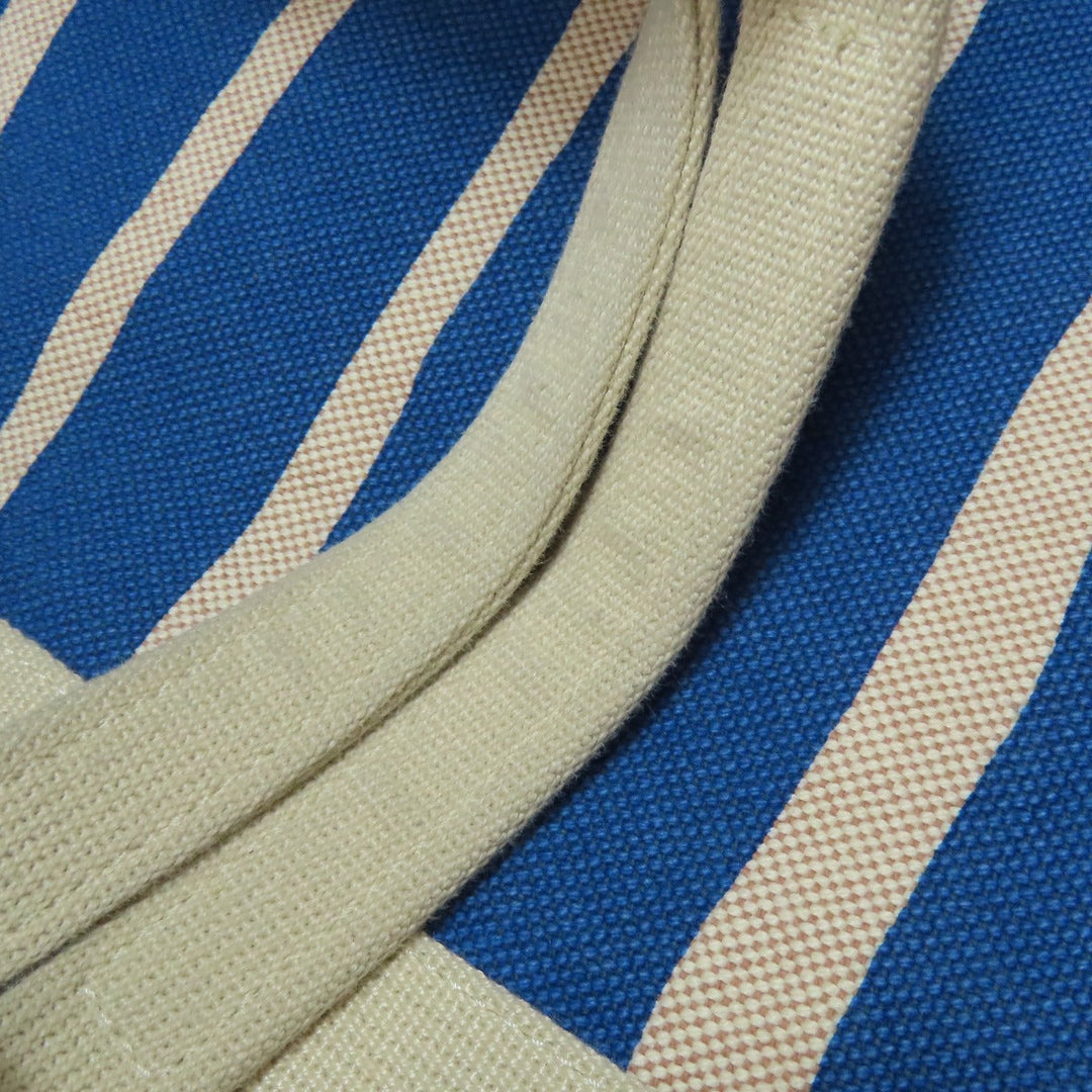 HERMES Tote Bag canvas blue Bayadere Tote