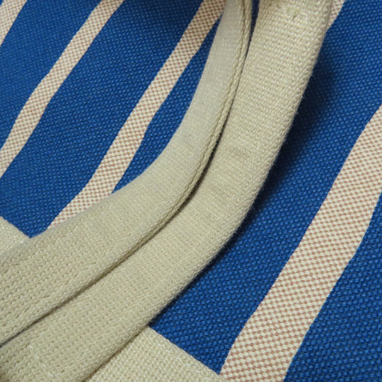 HERMES Tote Bag canvas blue Bayadere Tote