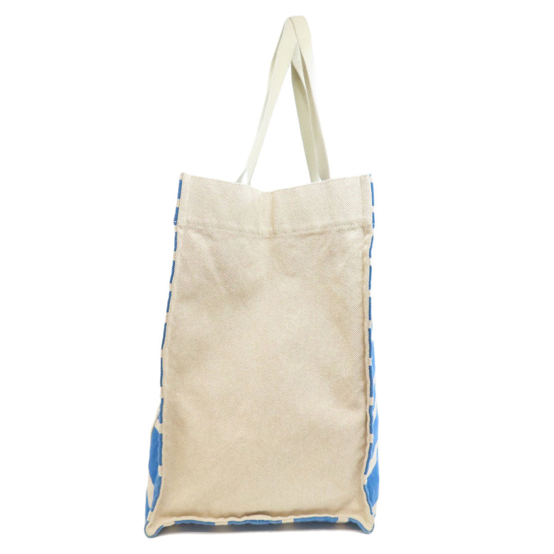 HERMES Tote Bag canvas blue Bayadere Tote
