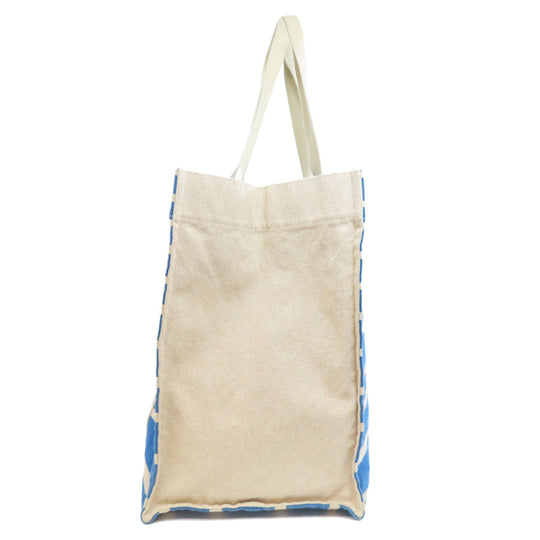 HERMES Tote Bag canvas blue Bayadere Tote