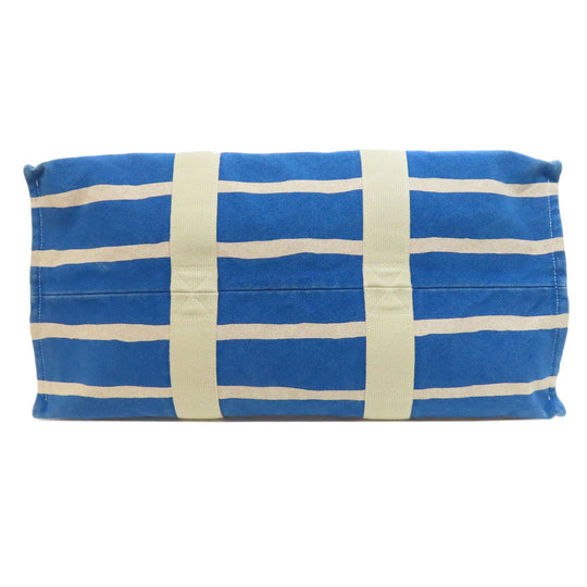 HERMES Tote Bag canvas blue Bayadere Tote