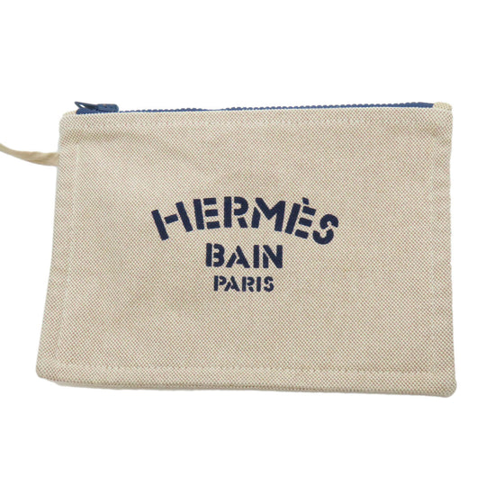 HERMES Tote Bag canvas blue Bayadere Tote