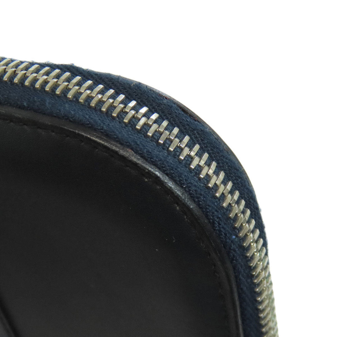 HERMES Clutch bag leather black stripe mens Used Authentic
