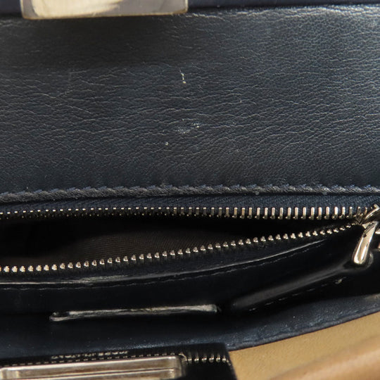 FENDI Handbag Calfskin Brown Peekaboo Mini 2WAY