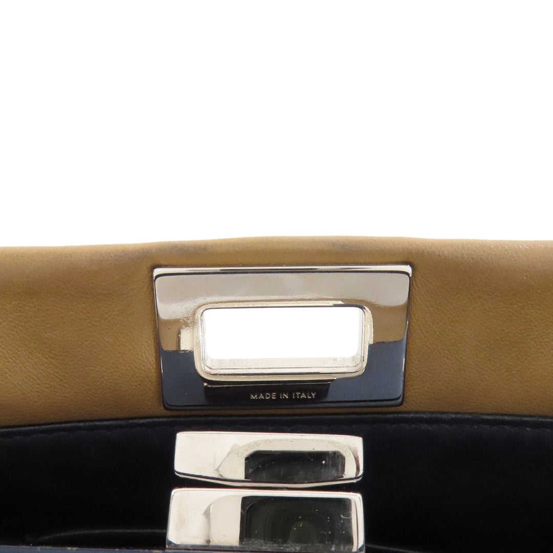 FENDI Handbag Calfskin Brown Peekaboo Mini 2WAY