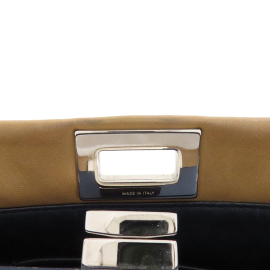 FENDI Handbag Calfskin Brown Peekaboo Mini 2WAY