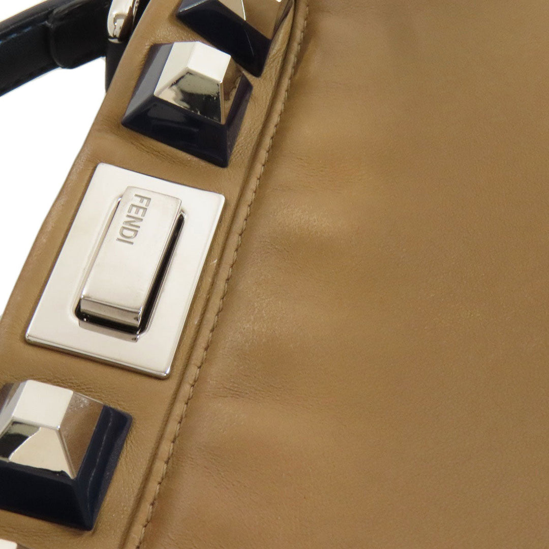 FENDI Handbag Calfskin Brown Peekaboo Mini 2WAY