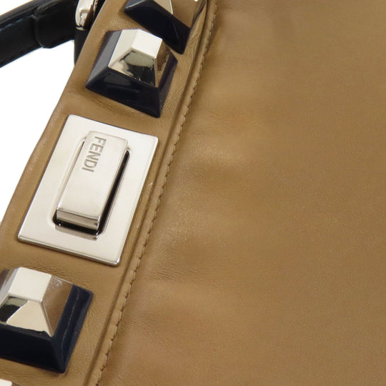 FENDI Handbag Calfskin Brown Peekaboo Mini 2WAY