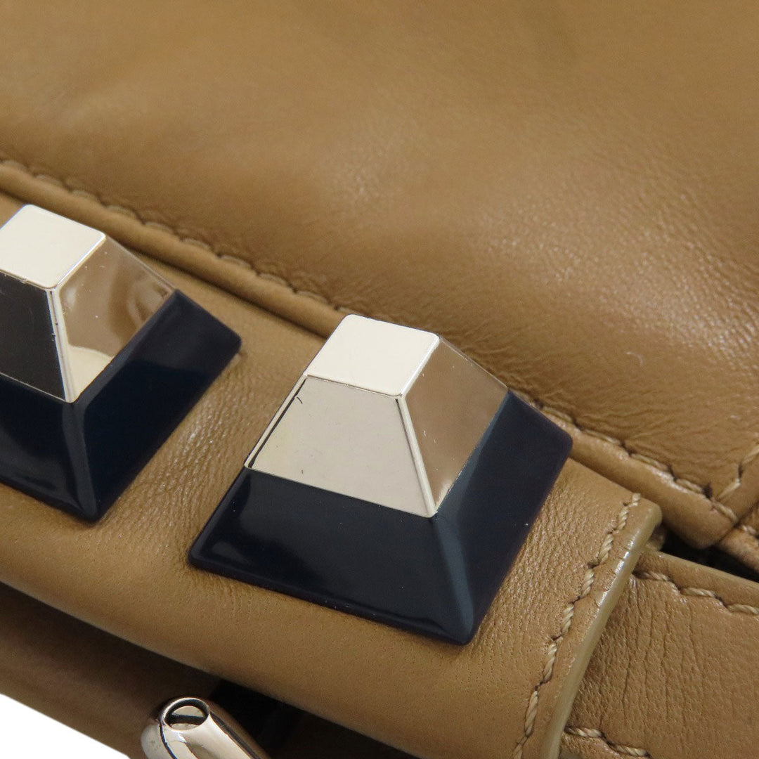 FENDI Handbag Calfskin Brown Peekaboo Mini 2WAY
