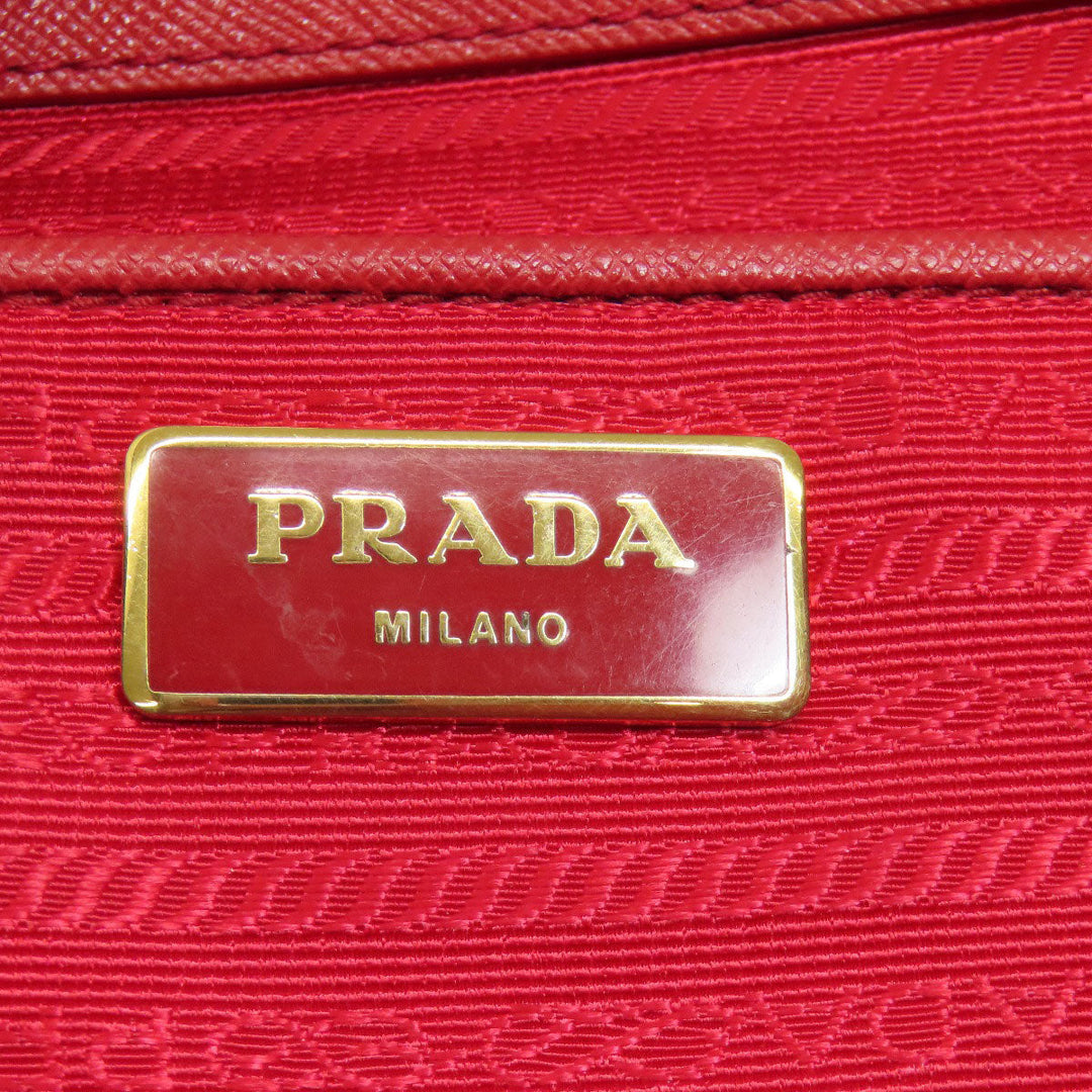 PRADA Tote Bag Safiano Red Galleria