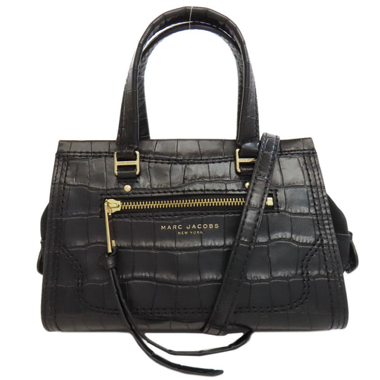 MARC JACOBS Handbag leather black Embossed 2WAY