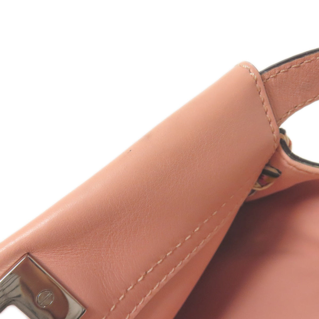 FENDI Handbag Calfskin pink Peekaboo ribbon stitch 2WAY Women Used Authentic