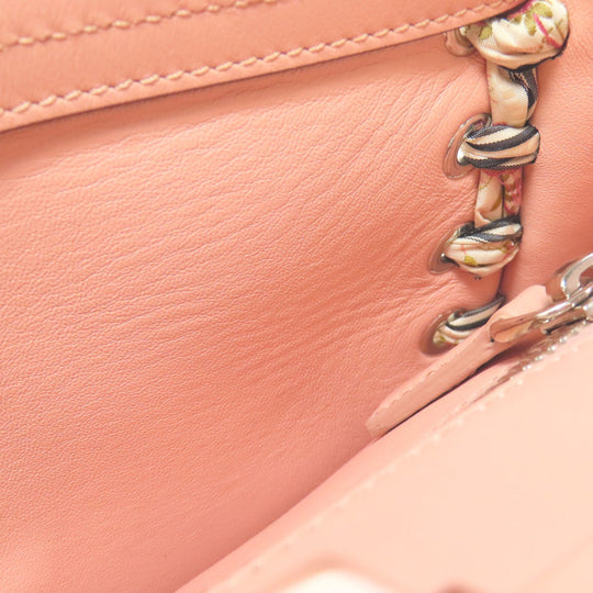 FENDI Handbag Calfskin pink Peekaboo ribbon stitch 2WAY Women Used Authentic
