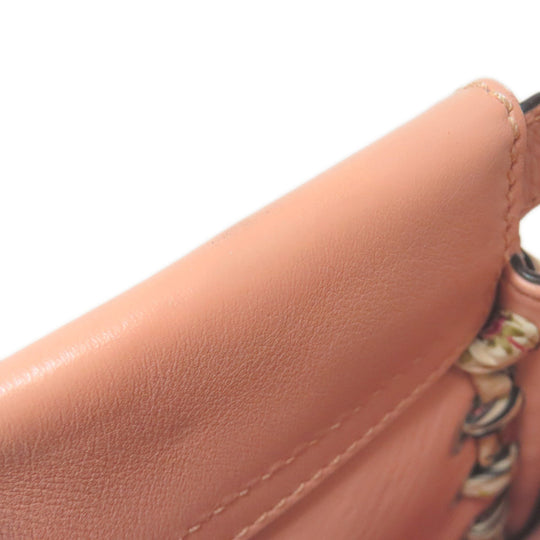 FENDI Handbag Calfskin pink Peekaboo ribbon stitch 2WAY Women Used Authentic