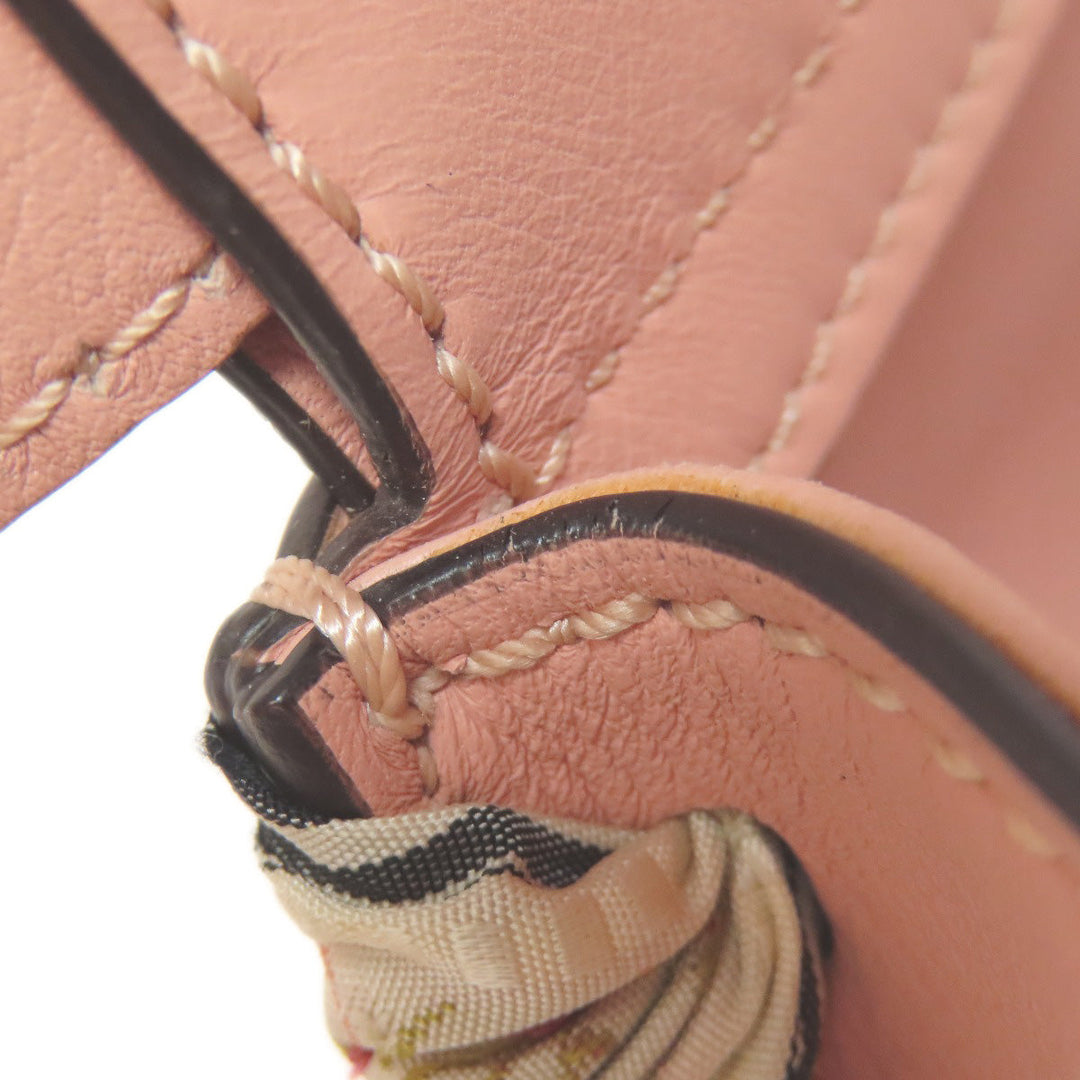 FENDI Handbag Calfskin pink Peekaboo ribbon stitch 2WAY Women Used Authentic