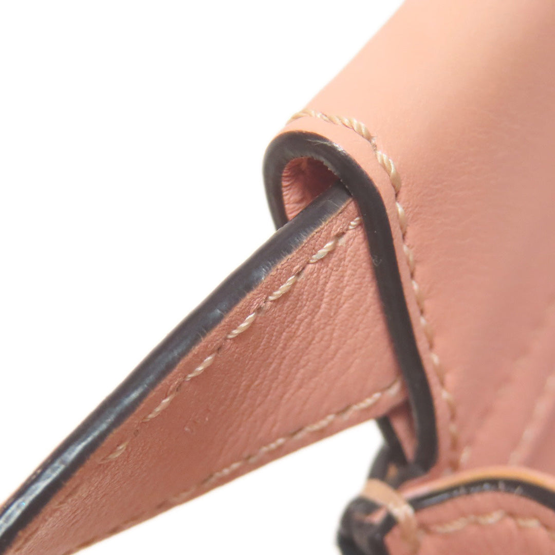 FENDI Handbag Calfskin pink Peekaboo ribbon stitch 2WAY Women Used Authentic