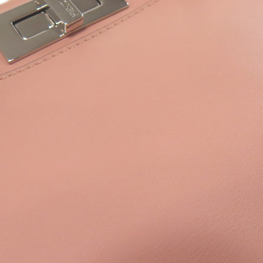 FENDI Handbag Calfskin pink Peekaboo ribbon stitch 2WAY Women Used Authentic