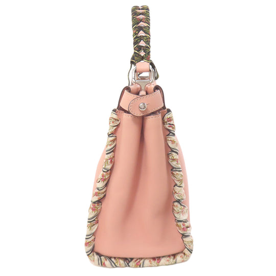 FENDI Handbag Calfskin pink Peekaboo ribbon stitch 2WAY Women Used Authentic