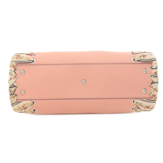 FENDI Handbag Calfskin pink Peekaboo ribbon stitch 2WAY Women Used Authentic